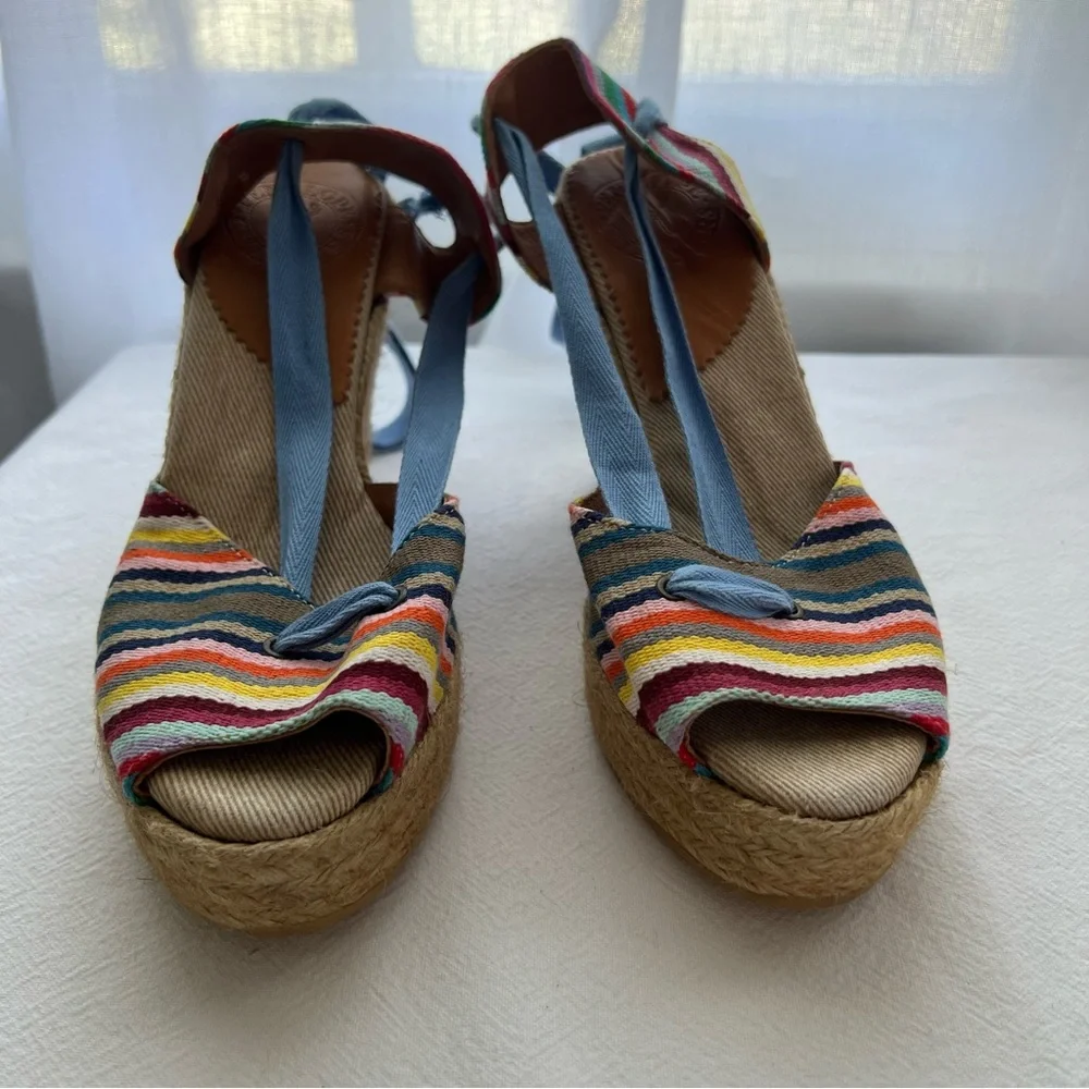 PENELOPE CHILVERS High Catalina Picasso Espadrille Multi Stripe Size 37